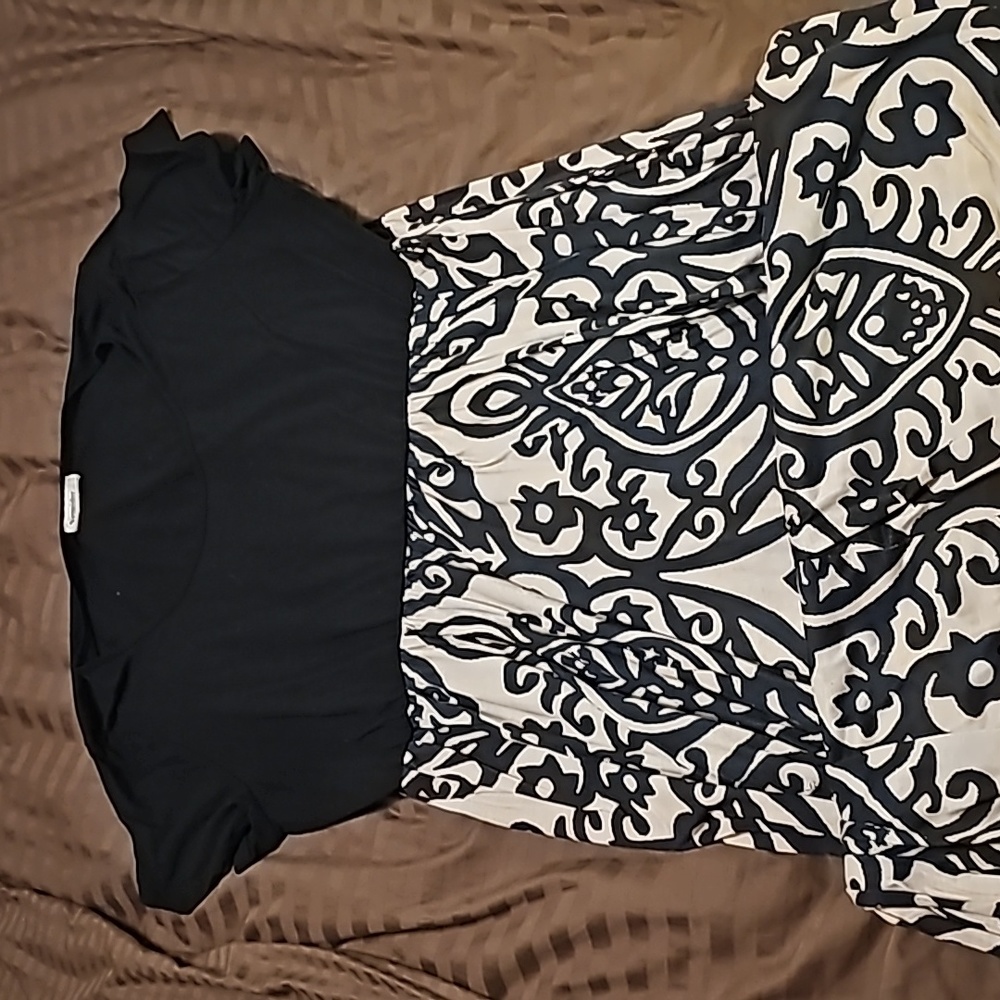 Paisley print cream & black Maxi dress size US 24